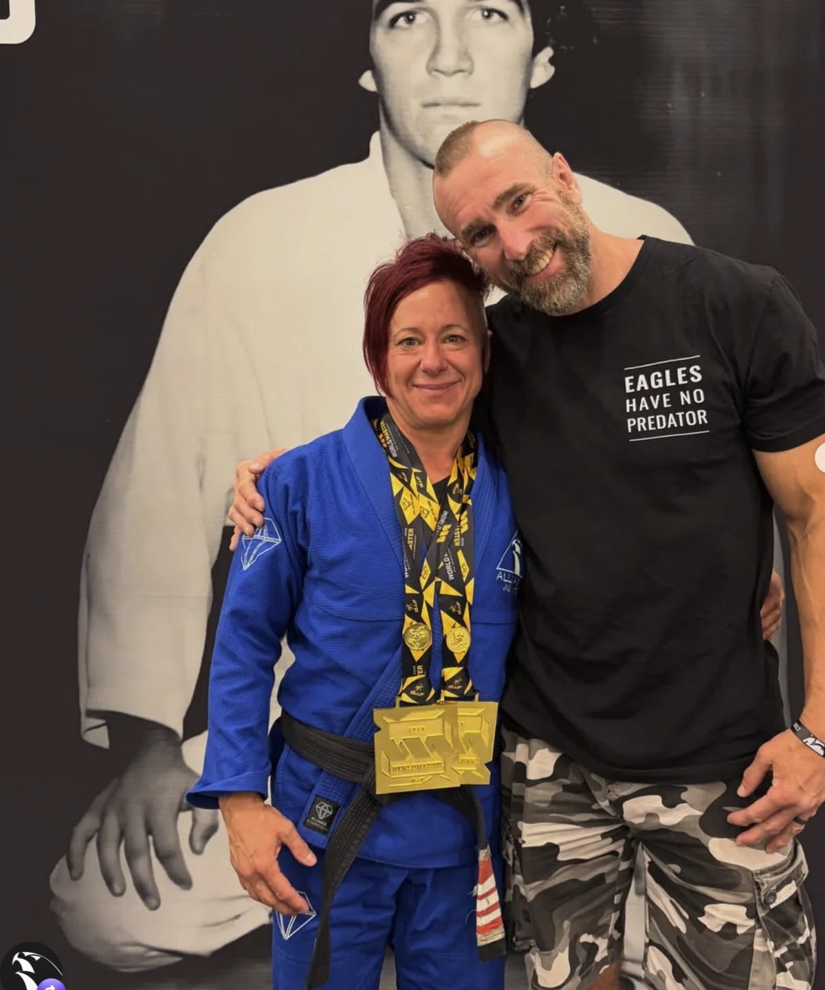 Mark and Sonya together with medals