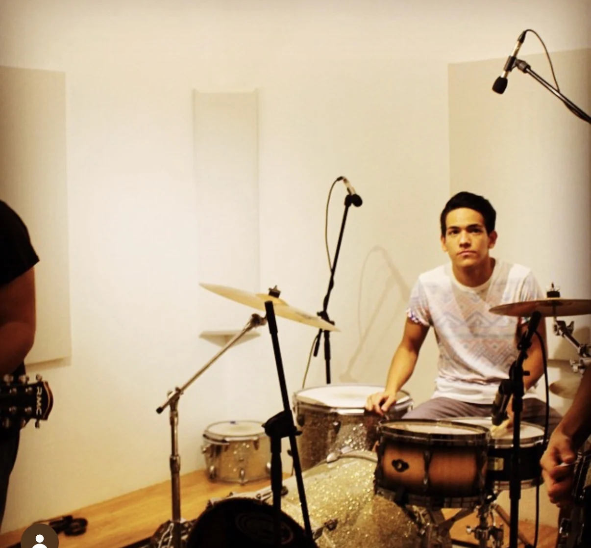 Sergio playing the drums