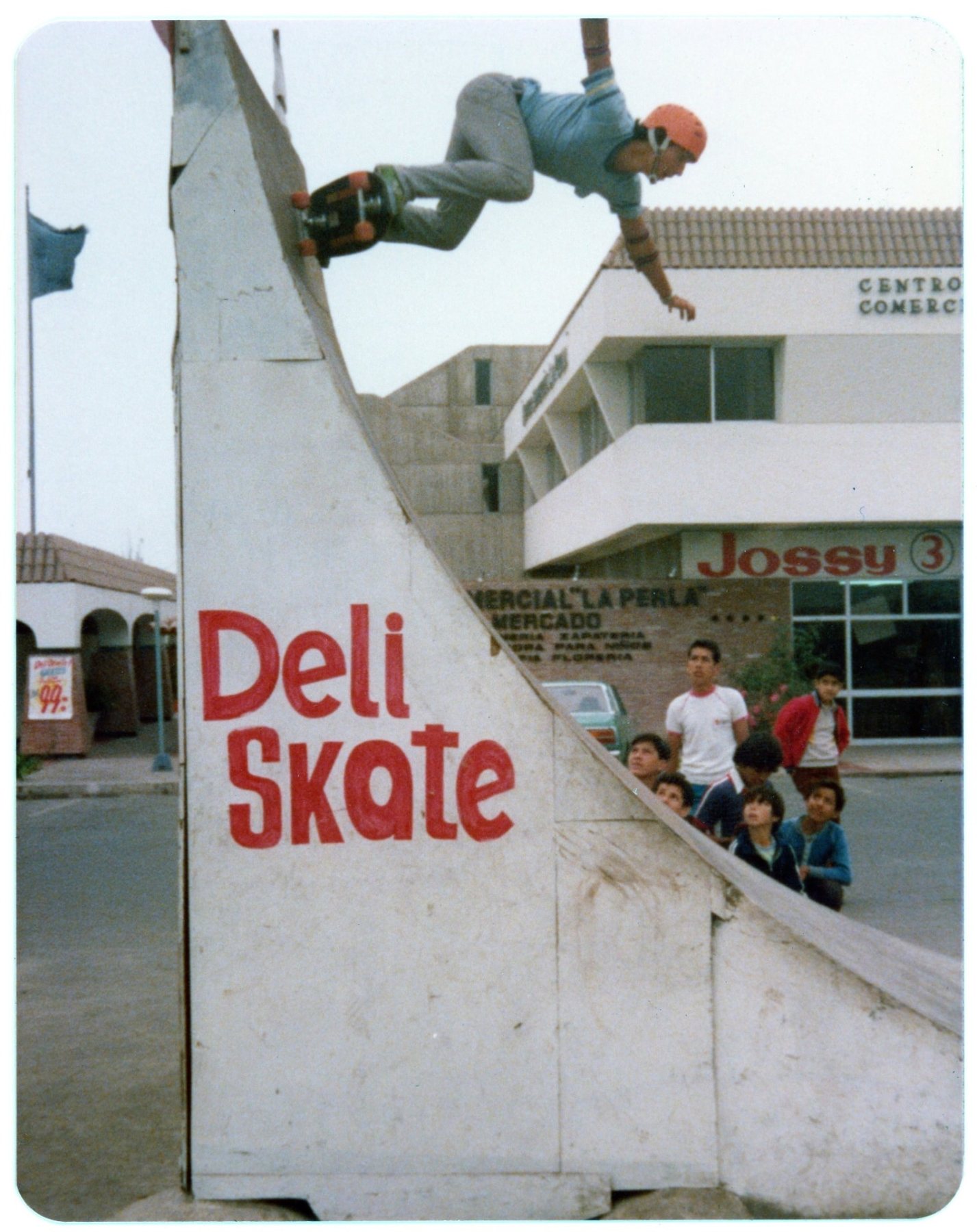 My father skating the Deli Skate ramp in Lima